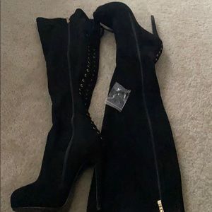 Black Thigh High Heels